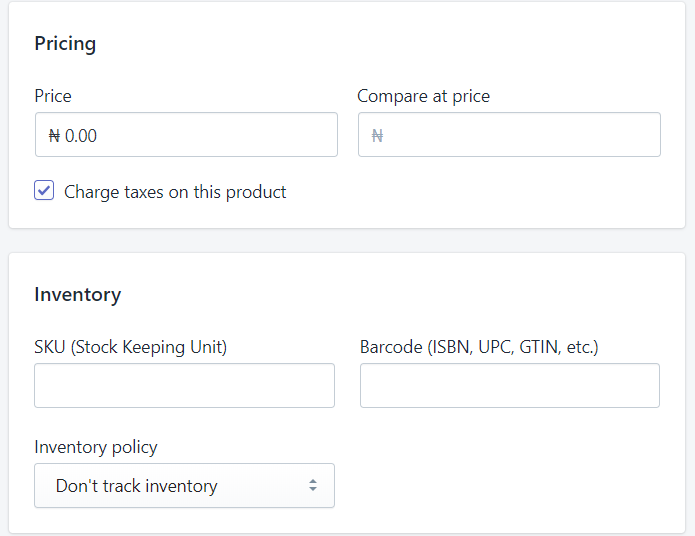 pricing setting for your shopify product