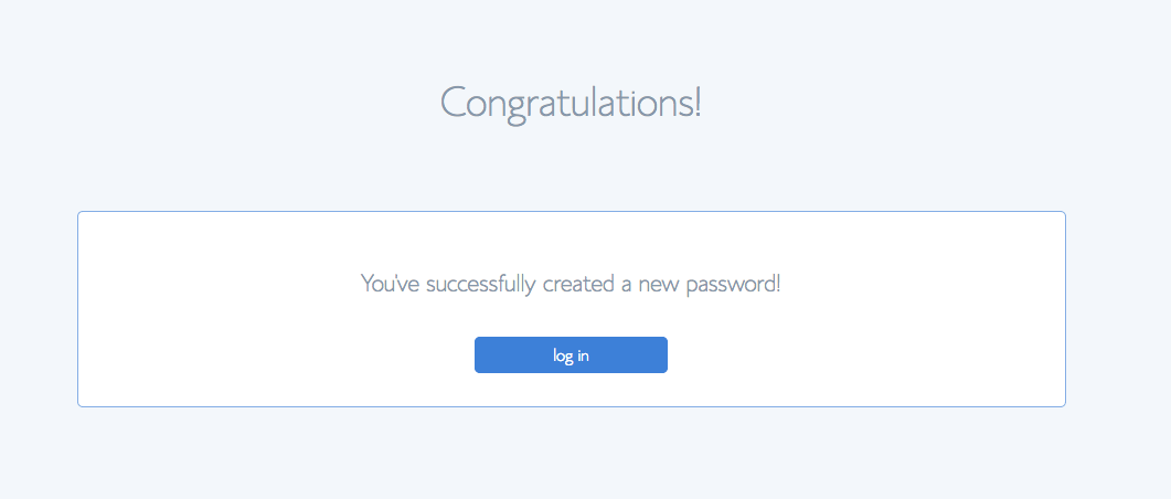 password successfully created