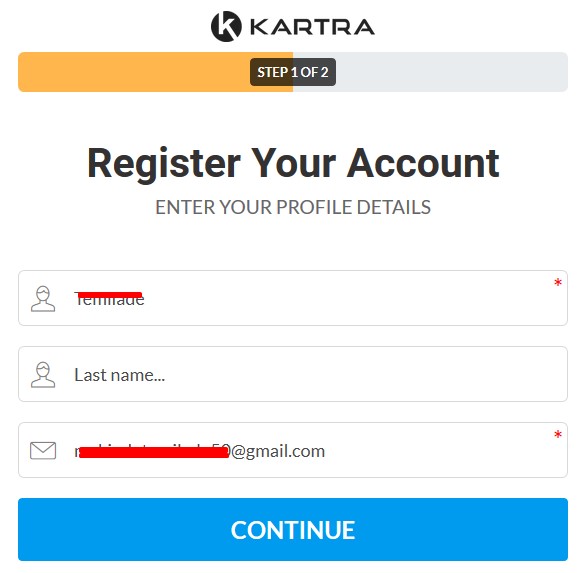 kartra 30 days free trial sign up process