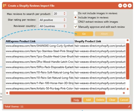 Intelligynce product review import tool