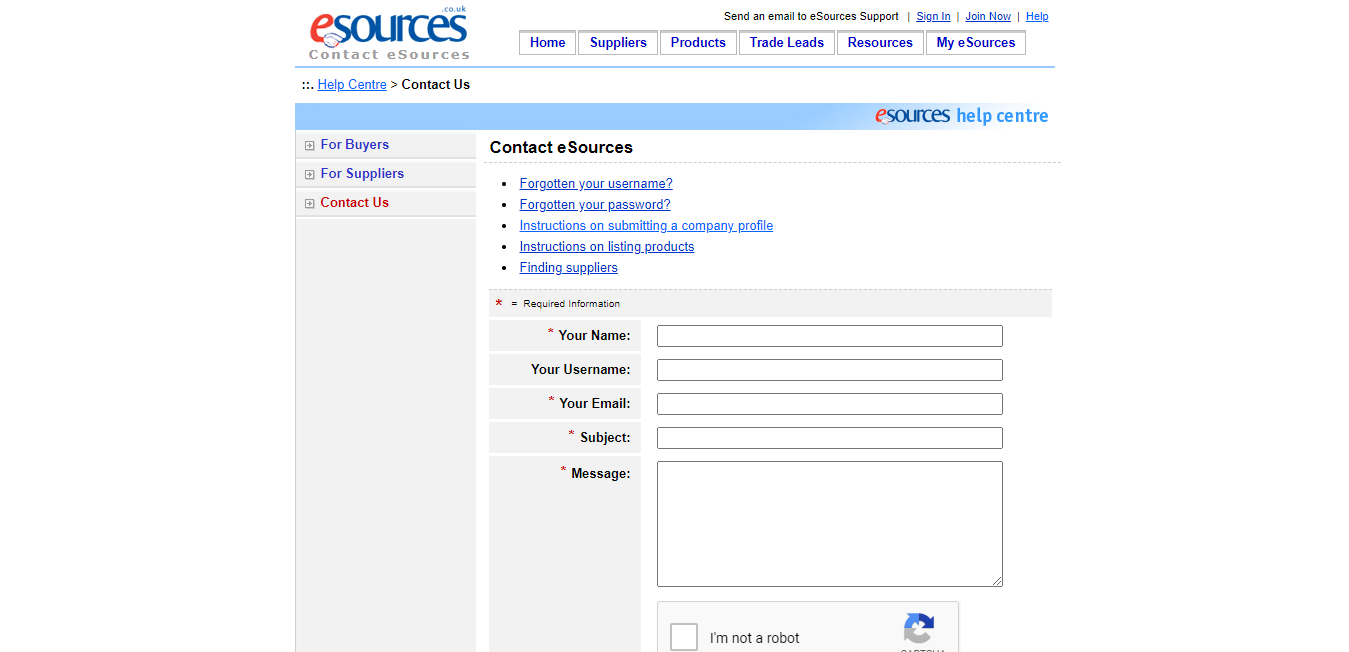 esources support page
