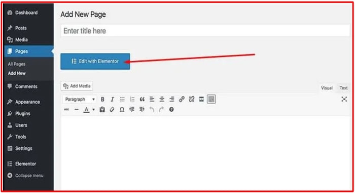 adding new page in your wordpress site