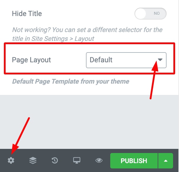 changing your page layout with elementor