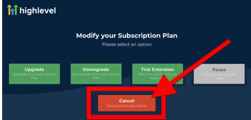 Modification of GoHighlevel subscription