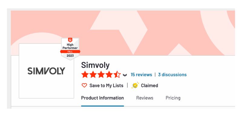Simvoly G2 reviews